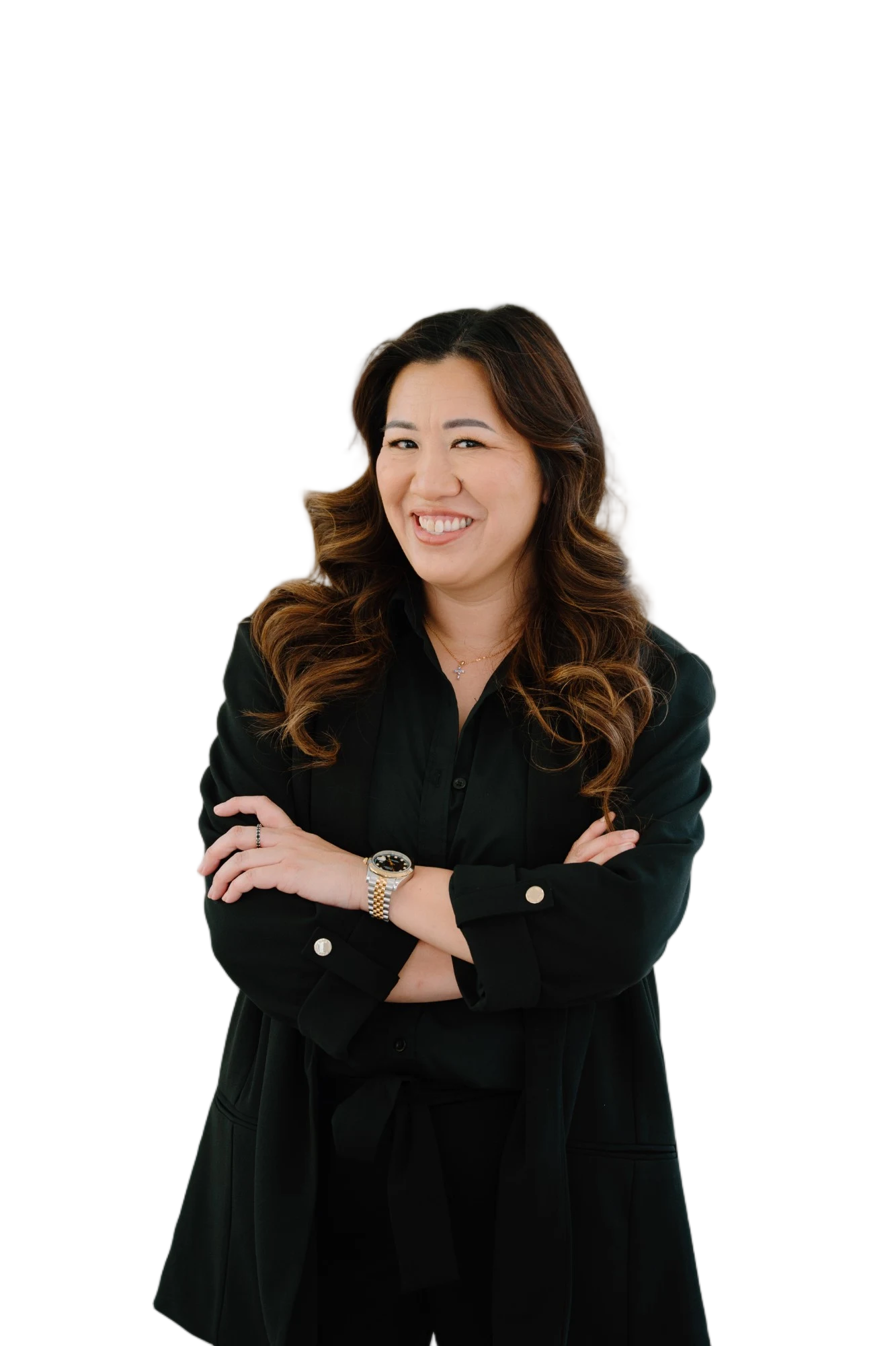 Glenna Marie, operations and HR strategist turned financial consultant, in a black suit